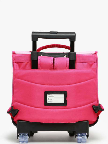 2-compartment Wheeled Satchel Snowball Pink butterfly T46438 other view 5