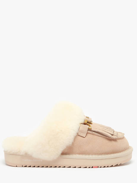 Slippers In Leather Nathan baume Beige accessoires 242N6103