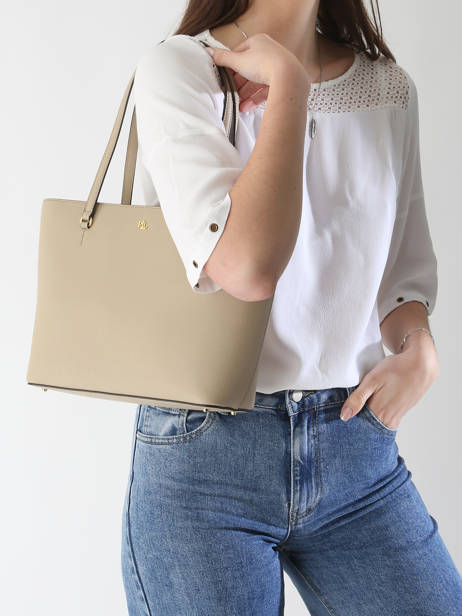 Medium Leather Karly Tote Bag Lauren ralph lauren Beige karly 31924351 other view 1