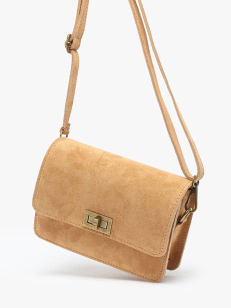 Shoulder Bag Velvet Leather Milano Brown velvet VE24115 other view 2