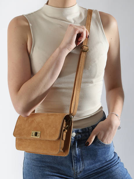 Shoulder Bag Velvet Leather Milano Brown velvet VE24115 other view 1