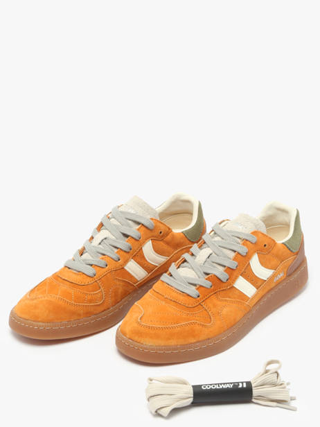 Sneakers Goal In Leather Coolway Yellow men 8603602 other view 2