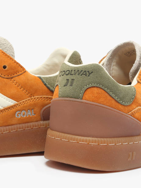 Sneakers Goal In Leather Coolway Yellow men 8603602 other view 3