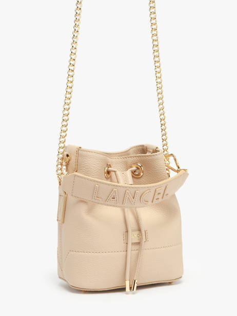 Leather Ninon Mini Bucket Bag Lancel Beige ninon A11466 other view 3