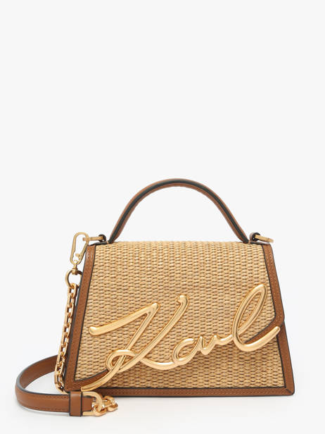 Shoulder Bag K Signature Raphia Karl lagerfeld Beige k signature A2W30009