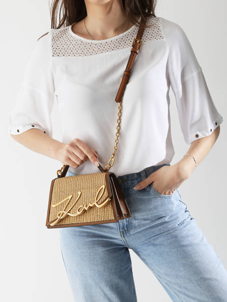Shoulder Bag K Signature Raphia Karl lagerfeld Beige k signature A2W30009 other view 1