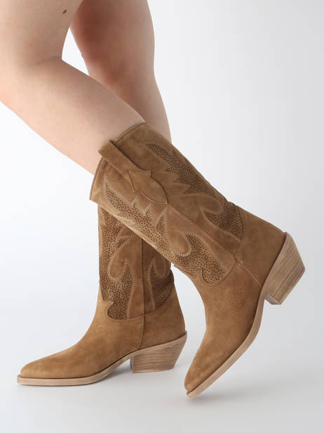 Santiago Boots Holly In Leather Alpe Brown women 53551101 other view 1