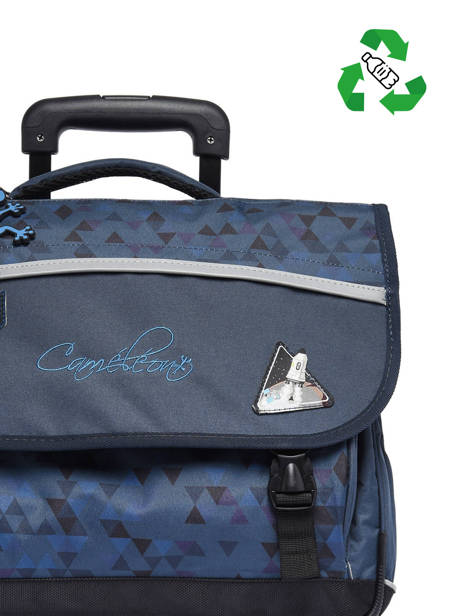 Wheeled Schoolbag 3 Compartments Cameleon Blue actual PBBACR41 other view 2