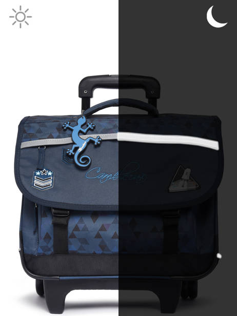 Wheeled Schoolbag 3 Compartments Cameleon Blue actual PBBACR41 other view 8
