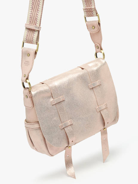 Sac Bandoulière Vintage Cuir Mila louise Rose vintage 30172X vue secondaire 1