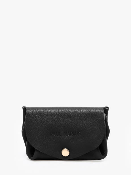 Coin Purse Leather Paul marius Black la suite GUSTASUI