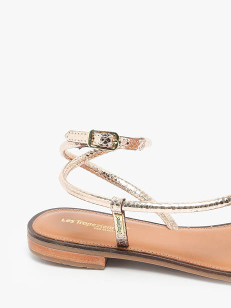Flip Flops Hatrio In Leather Les tropeziennes Gold accessoires HATRIO other view 2
