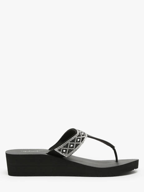 Heeled Flip Flops Isotoner Black women 94934 other view 3
