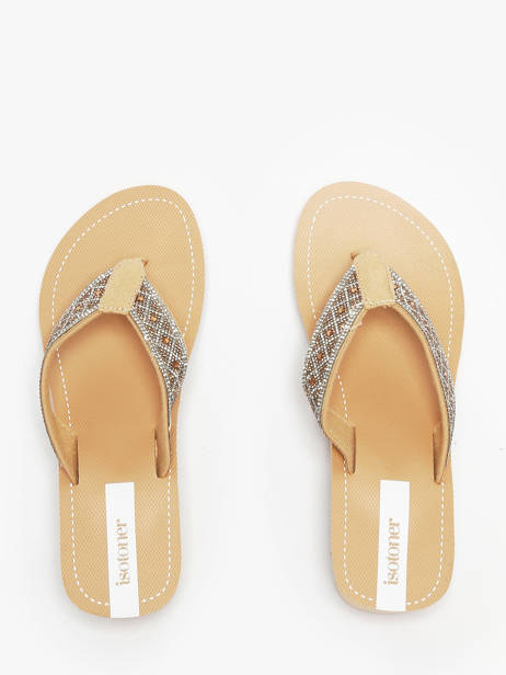 Heeled Flip Flops Isotoner Beige women 94206