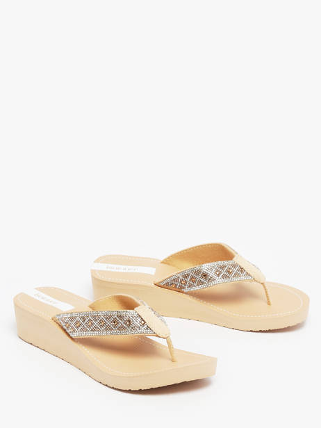 Heeled Flip Flops Isotoner Beige women 94206 other view 1