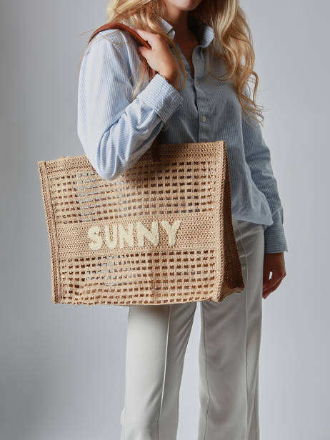 Shoulder Bag Beach Paper Miniprix Beige beach Q636 other view 1