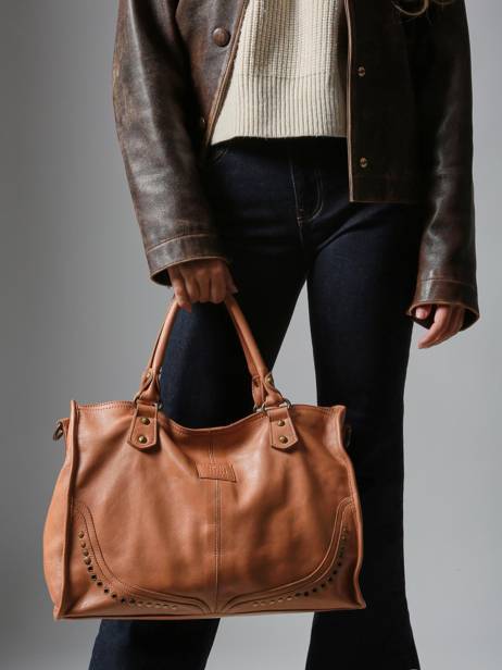 Sac à Main Glam Eyelet Cuir Basilic pepper Marron glam eyelet BGLE31 vue secondaire 1