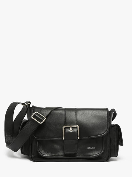 Sac Bandoulière Joy Cuir Nat et nin Noir vintage JOY