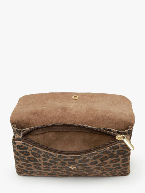 Sac Bandoulière Velvet Leopardo Cuir Milano Marron velvet leopardo VL23067 vue secondaire 3