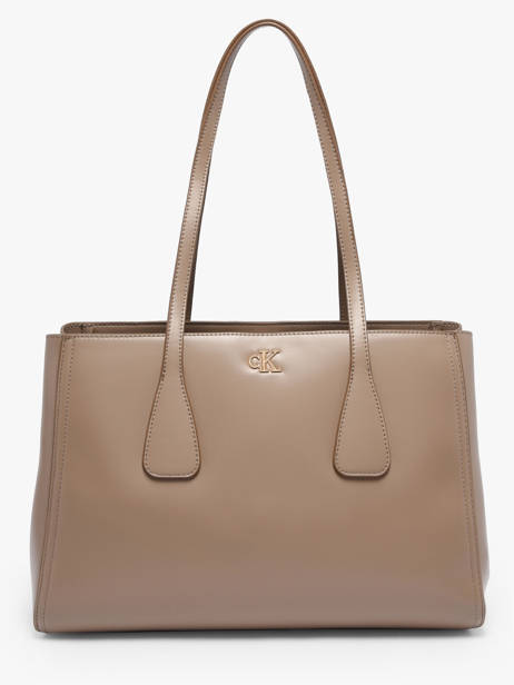 Sac Porté épaule Hardware Monogram Polyester Calvin klein jeans Beige hardware monogram 4F3442G