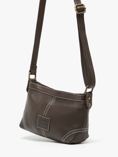 Sac Bandoulière Seam Cuir Basilic pepper Marron seam BSEA01 vue secondaire 2