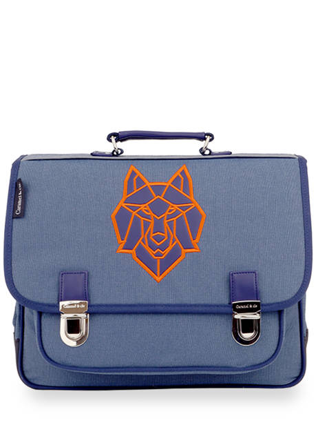 2-compartment Satchel Caramel et cie Blue fier GA