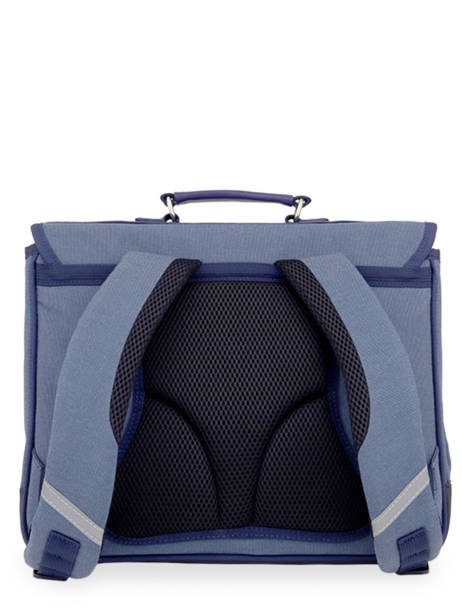 2-compartment Satchel Caramel et cie Blue fier GA other view 4