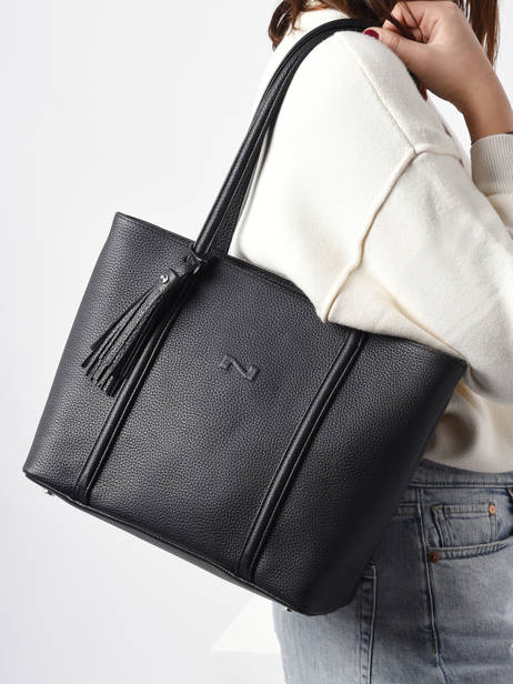 Leather Small Cabas Tote Bag Nathan baume Black nathan 6 other view 1
