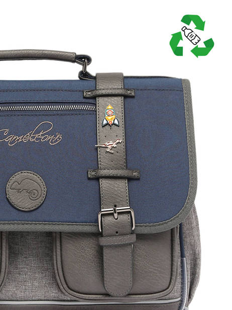 2-compartment  Satchel Cameleon Violet vintage pin's CA35 other view 3